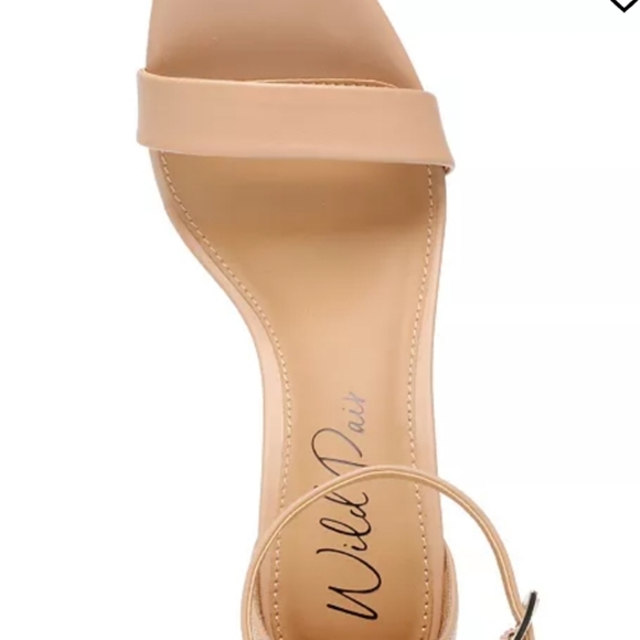 Wild Pair Bethie Suede Open Toe Sandals Nude 6 - Picture 4 of 9